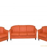 pomarańczowy zestaw sofa fame